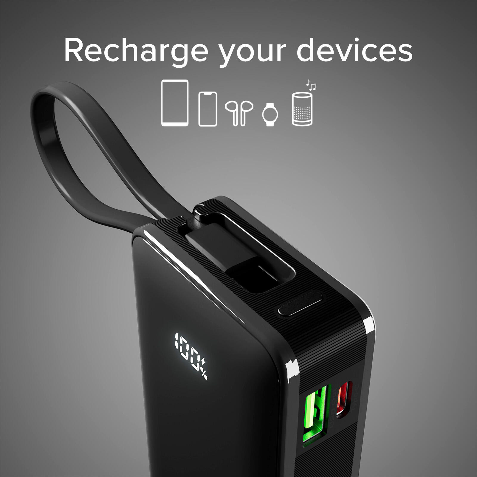 PowerBank per Smartphone e Tablet USB-C Integrato da 10000 mAh 4/7