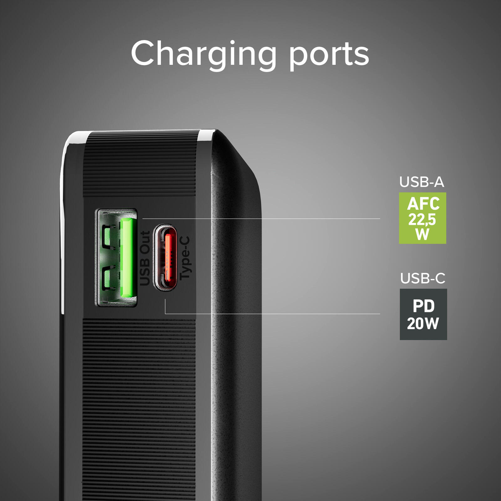 PowerBank per Smartphone e Tablet USB-C Integrato da 10000 mAh 5/7