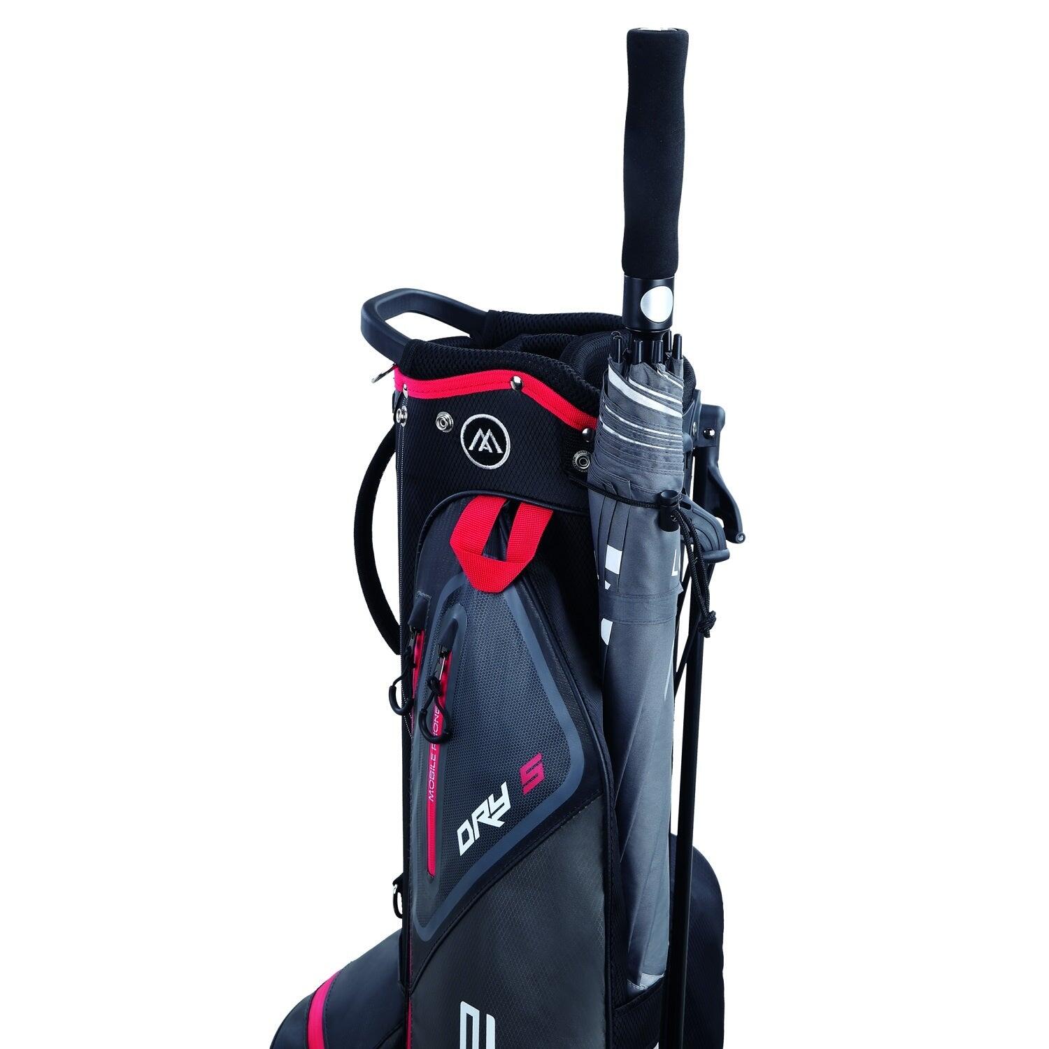 Dri Lite Seven - Sac de golf imperméable - Sac trépied - Noir Rouge 5/7