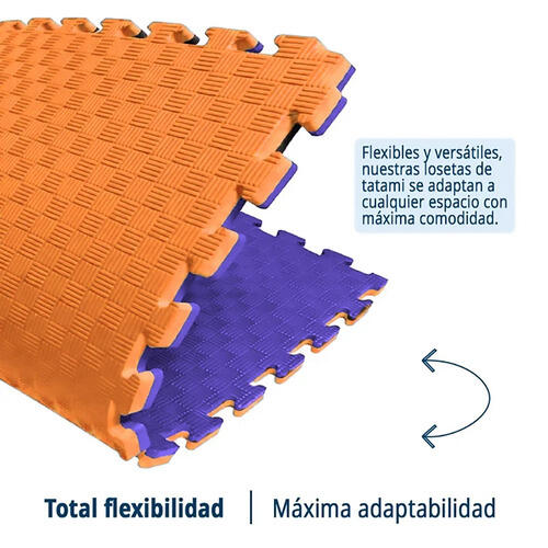 Tatami Puzzle EVA 100x100x20 mm (Lote 10 uds) Naranja-Lila 2/6