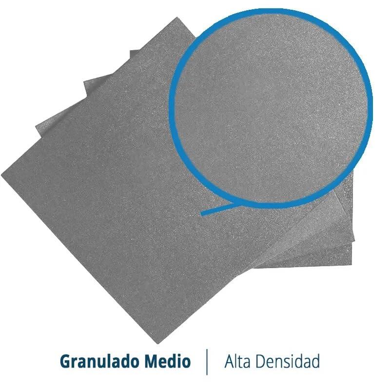 Piso do ginásio. Telha de borracha (C1) Pacote 16. 1x1x15mm (Gris) 3/8