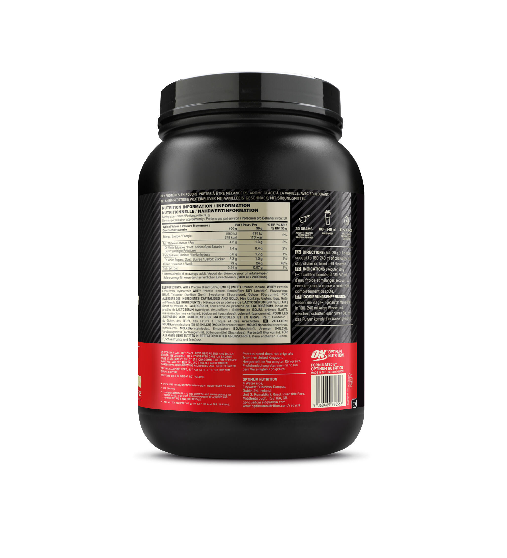 Vanille eiwitijs Optimum Nutrition Gold Standard 100% Whey 3/7