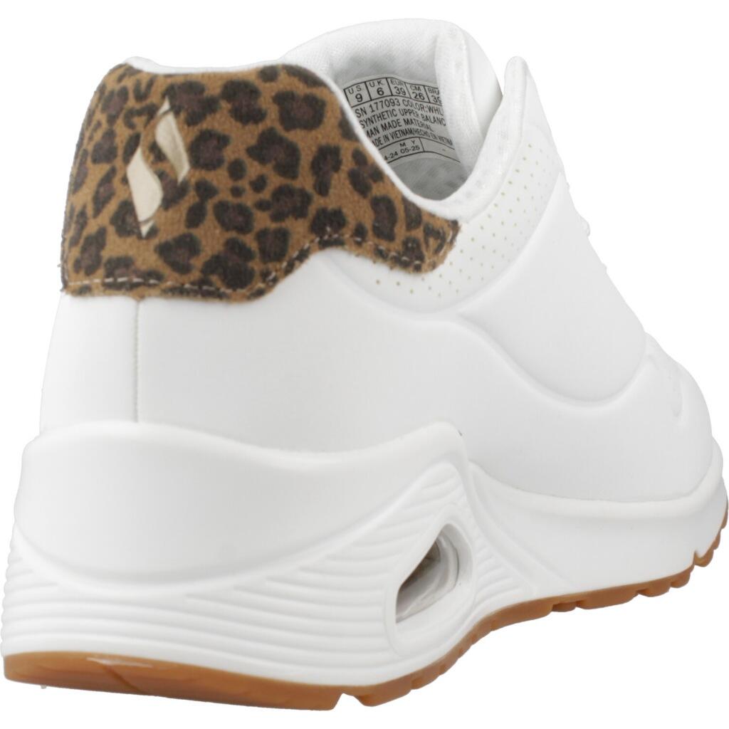 Baskets Femme Baskets Skechers UNO-JUNGLE NITE Blanc Skechers 3/6