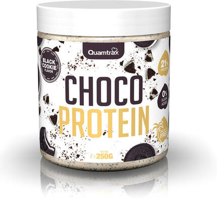 Quamtrax Gourmet Choco Protein Black Cookie - Crema Blanca con Avellanas 250 gr