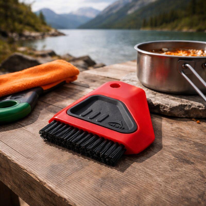 MSR Alpine Dish Brush/Scraper - Kompakte Abwaschbürste - Rot 2/2