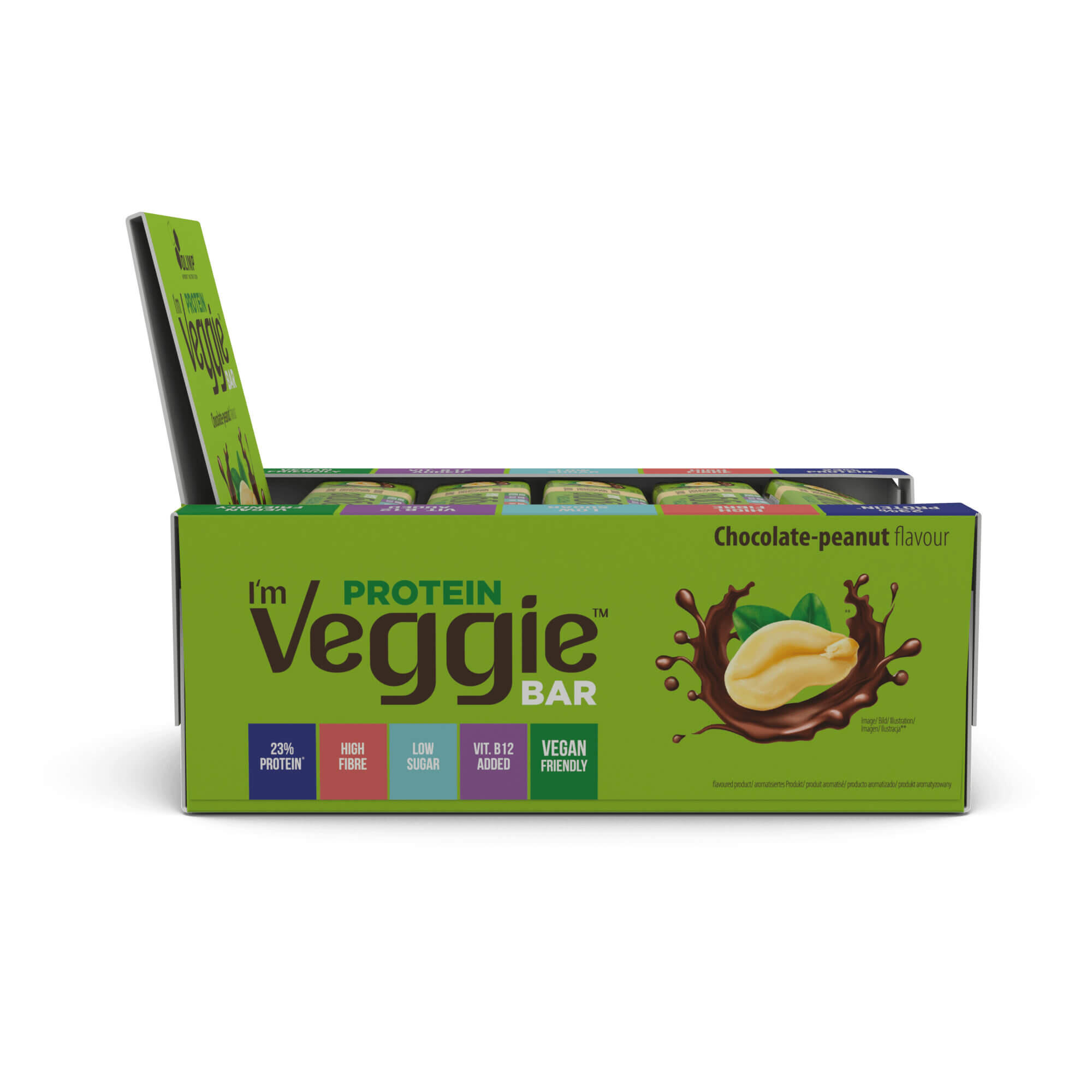 25 x Baton białkowy dla wegan i wegetarian Olimp I'M VEGGIE 50g Czekolada Orzech 3/4