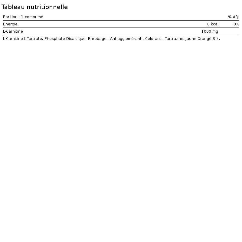 L-Carnitina 1000 - 60 comprimés de Biotech USA 2/6