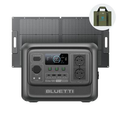 Bluetti elite 100v2 1800w/1024wh zonnegenerator met 100w zonnepaneel