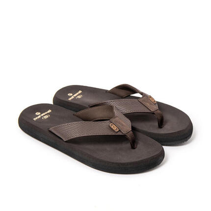 Herren-Strand-Flip-Flops BRASILERAS in schwarz mit Gummisohle