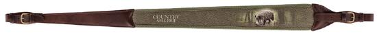 Bretelle Country Pour Carabine En Cuir Motif Sanglier