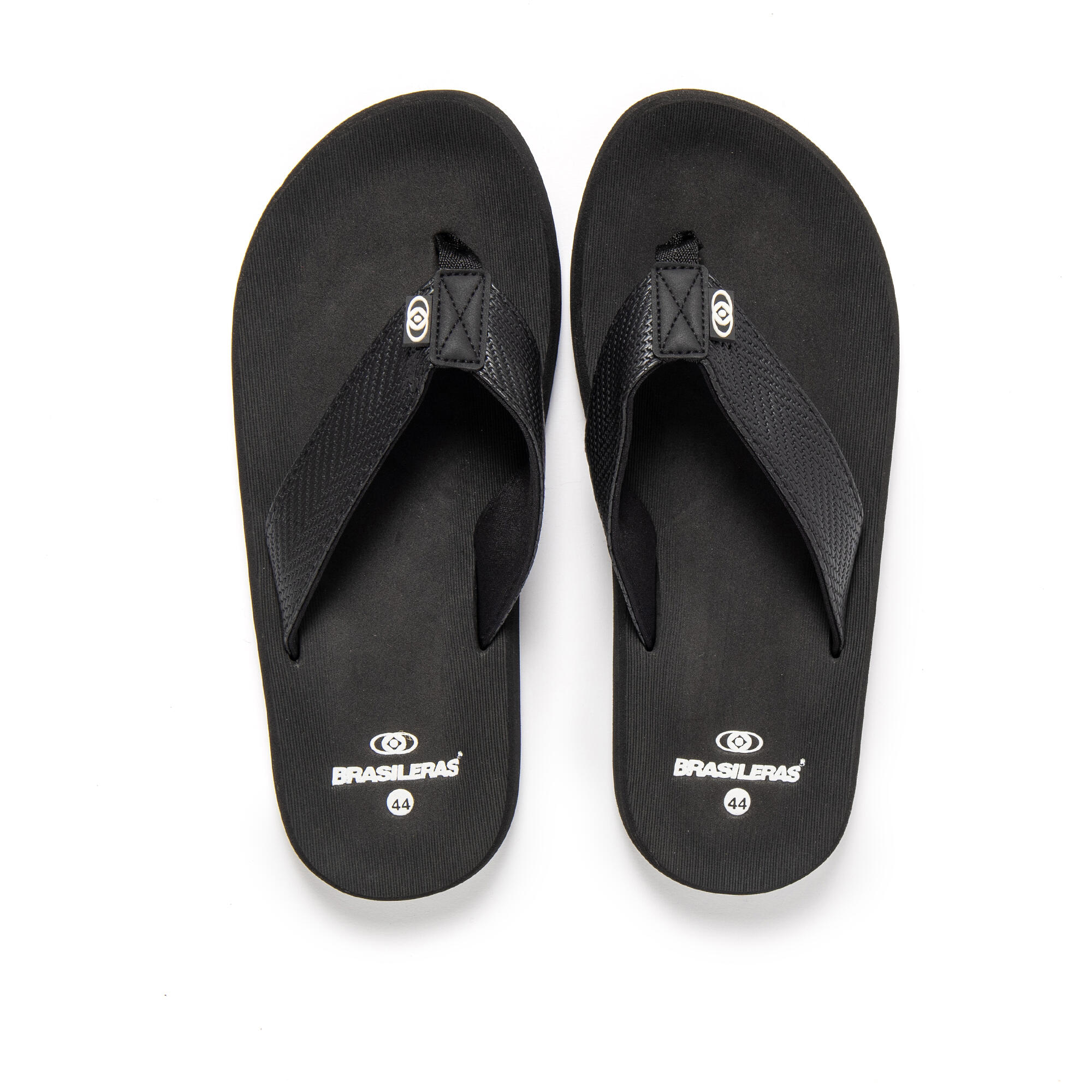 Herren-Strand-Flip-Flops BRASILERAS in schwarz mit Gummisohle 6/7