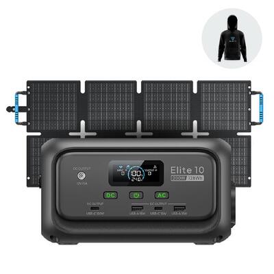 Bluetti elite 10 + 60w draagbaar powerstation 128wh, van hike tot weekendtrip