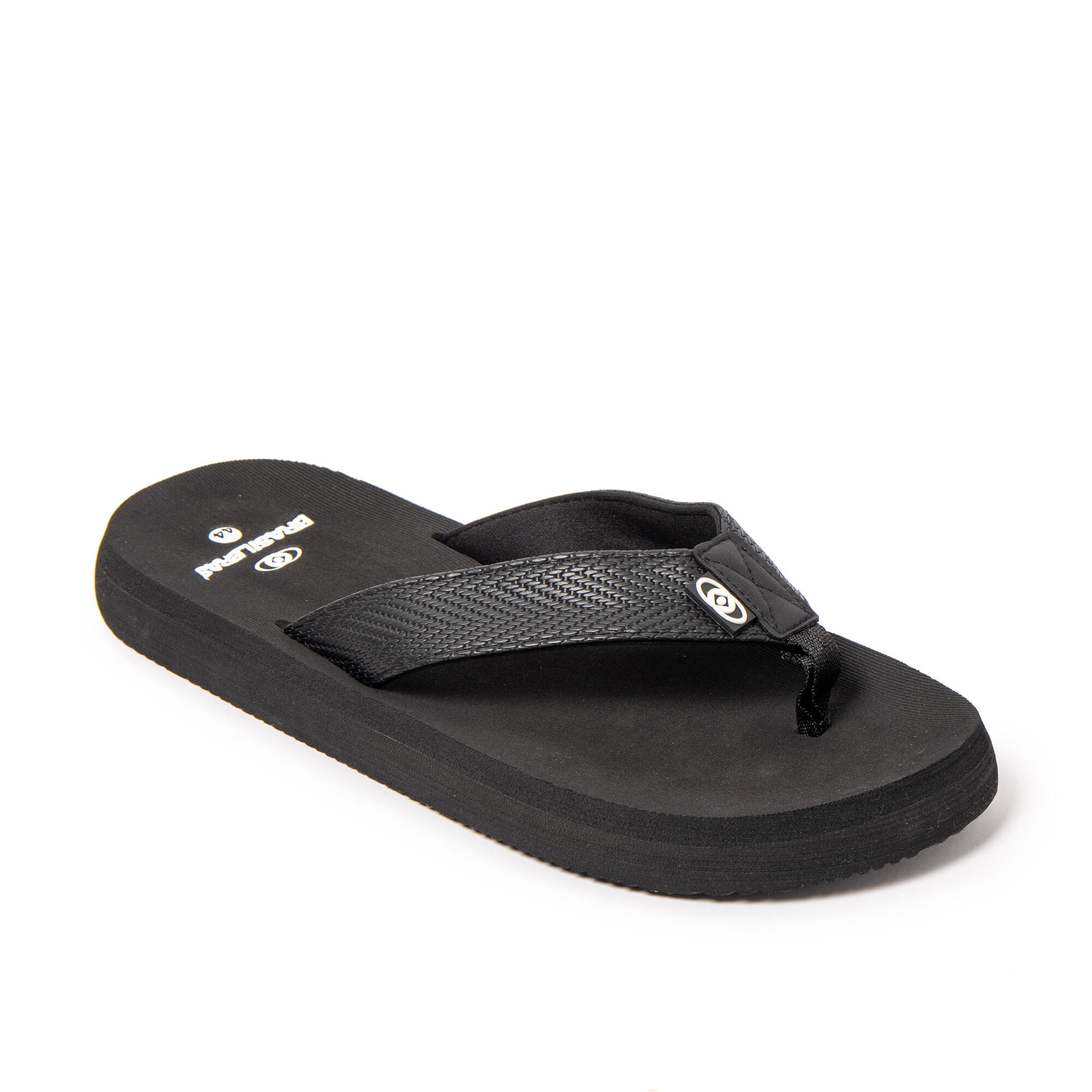 Herren-Strand-Flip-Flops BRASILERAS in schwarz mit Gummisohle 2/7