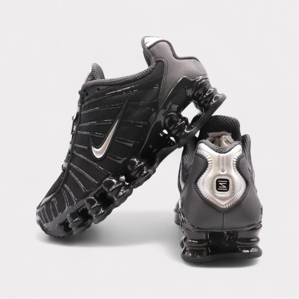 Nike Shox TL - Black Metallic Silver 3/4