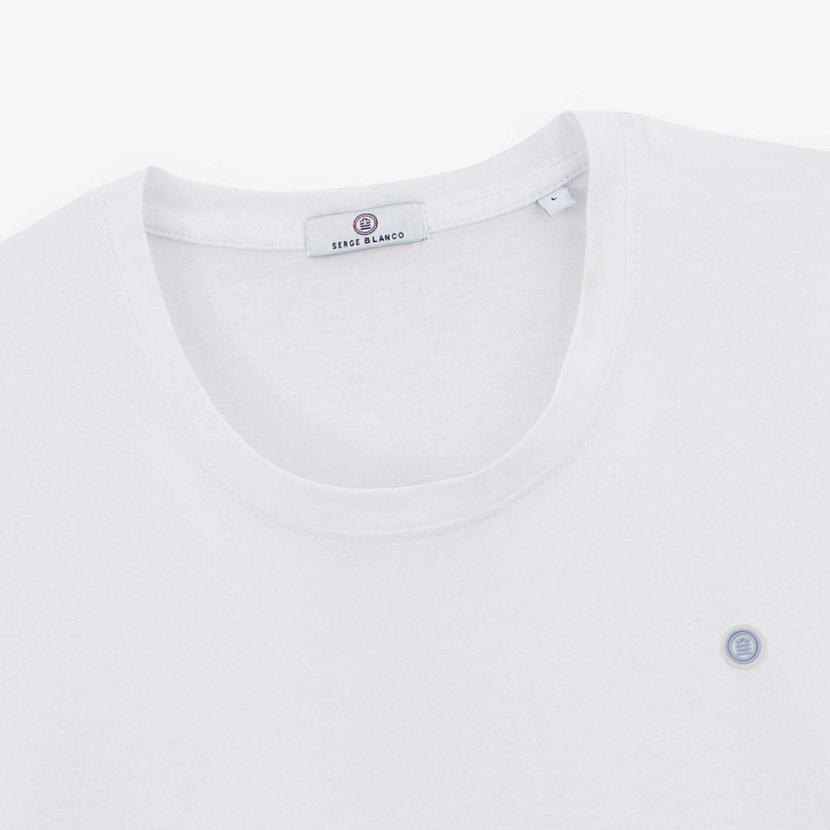 T-shirt girocollo Théo in cotone bianco 4/5