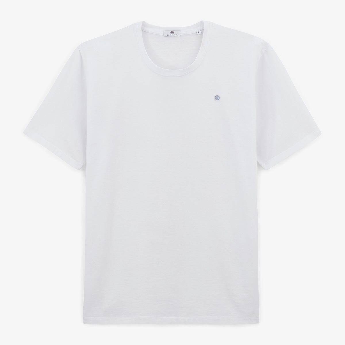 T-shirt girocollo Théo in cotone bianco 1/5