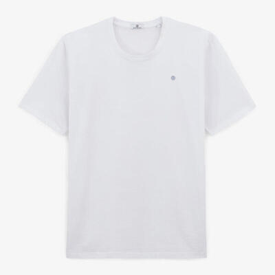 Théo t-shirt met ronde hals van wit katoen