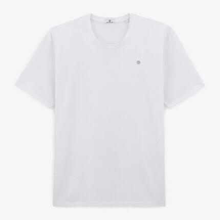 T-shirt col rond Théo en coton blanc