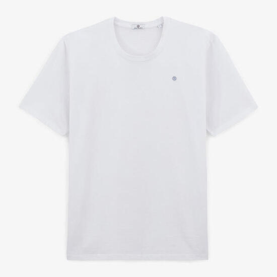 T-shirt col rond Théo en coton blanc
