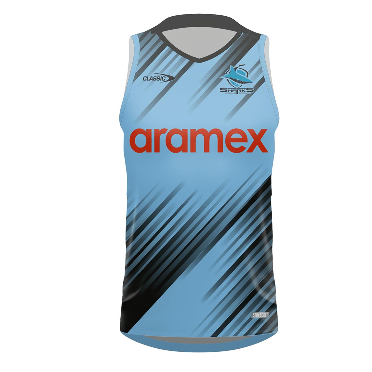 NRL 2024 Training Singlet - Cronulla Sharks - Blue - Adult - Mens - CLASSIC