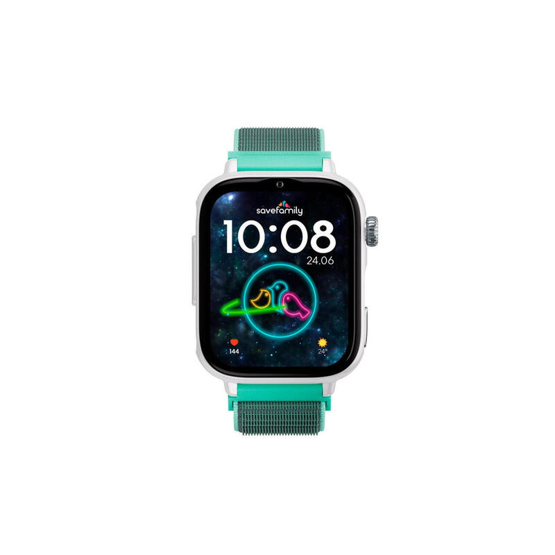 SaveWatch Plus 2 White Case Ocean Fabric Strap