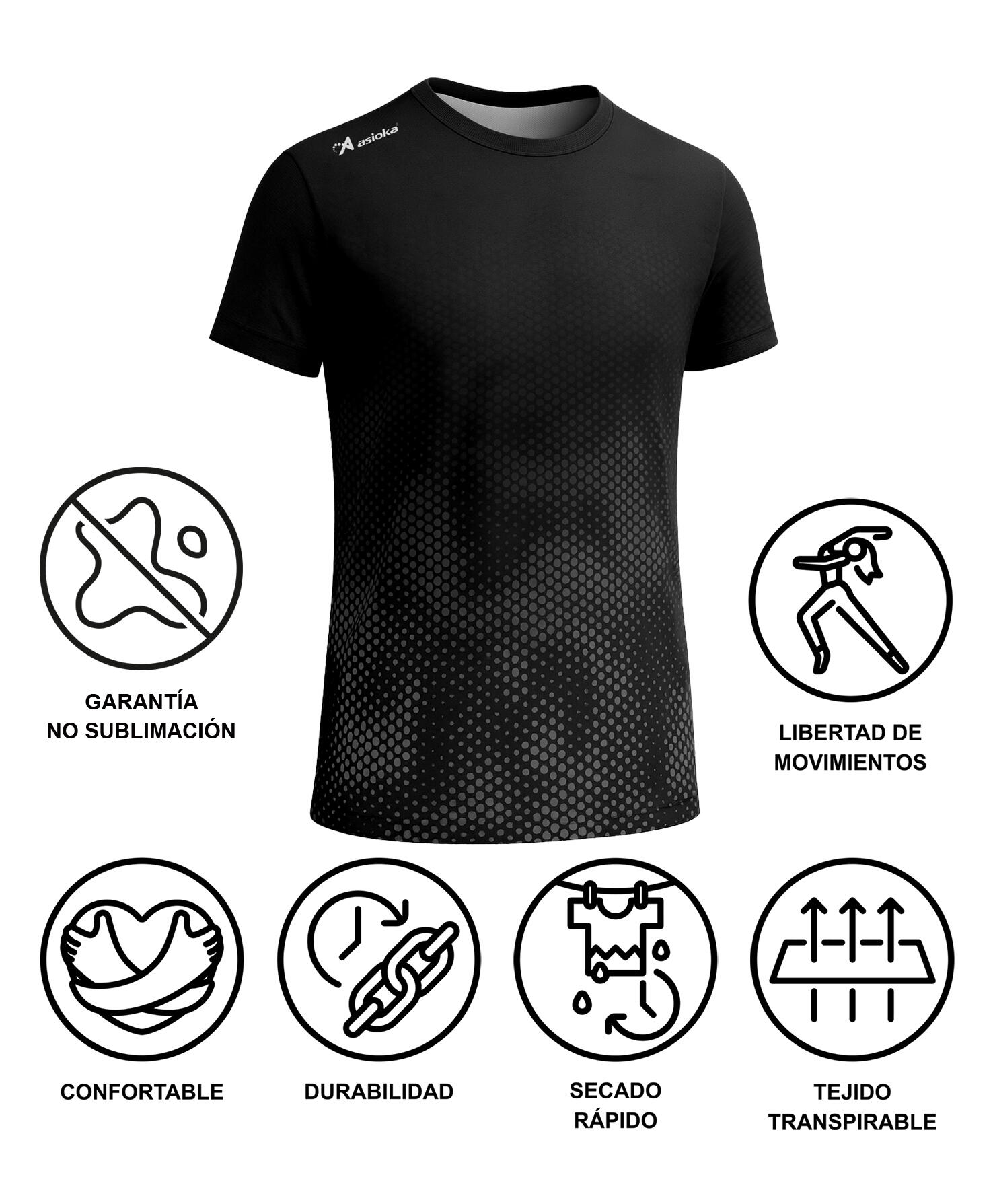 T-shirt de corrida de manga curta para homem ASIOKA CASTELLÓN.Efeito Coolmax. 6/6
