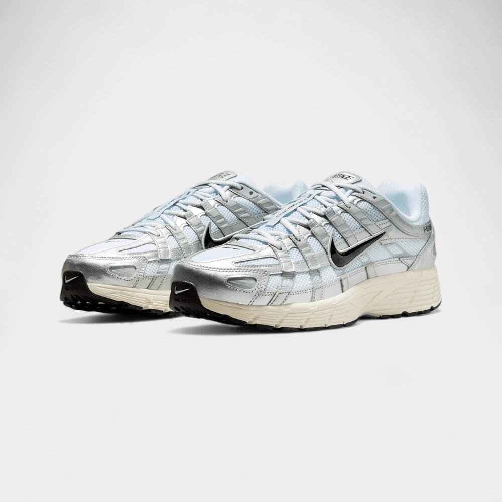 Nike P-6000 White Metallic Silver Flat Silver Black 2/5