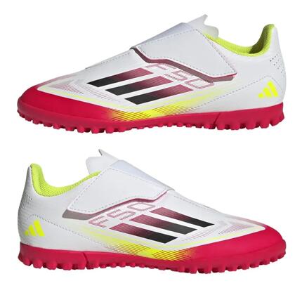 Chaussures de football adidas F50 Club turf blanc/noir/jaune