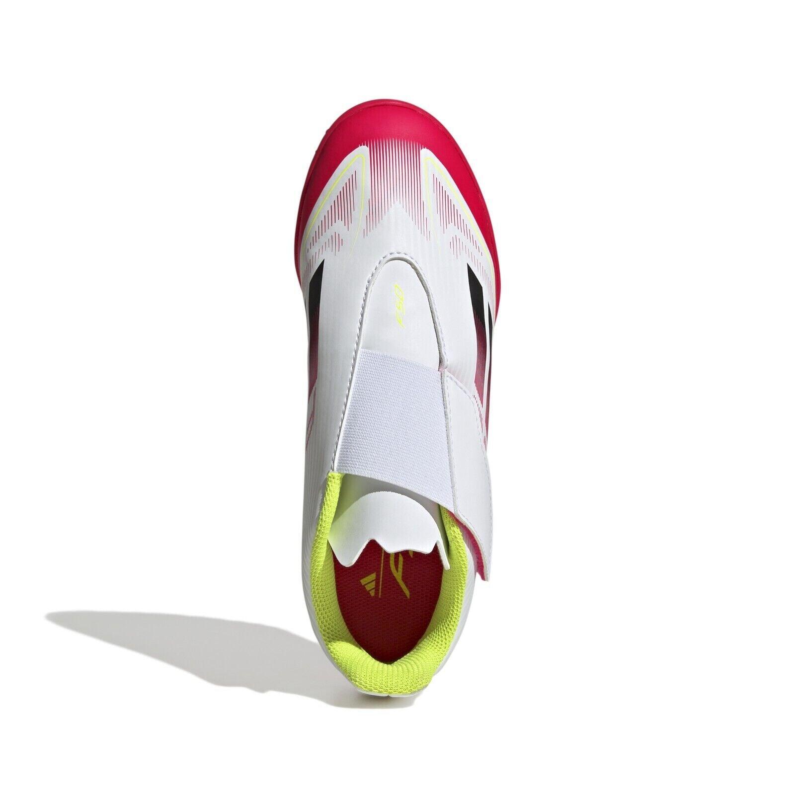 Voetbalschoenen adidas F50 Club turf wit/zwart/geel 5/6