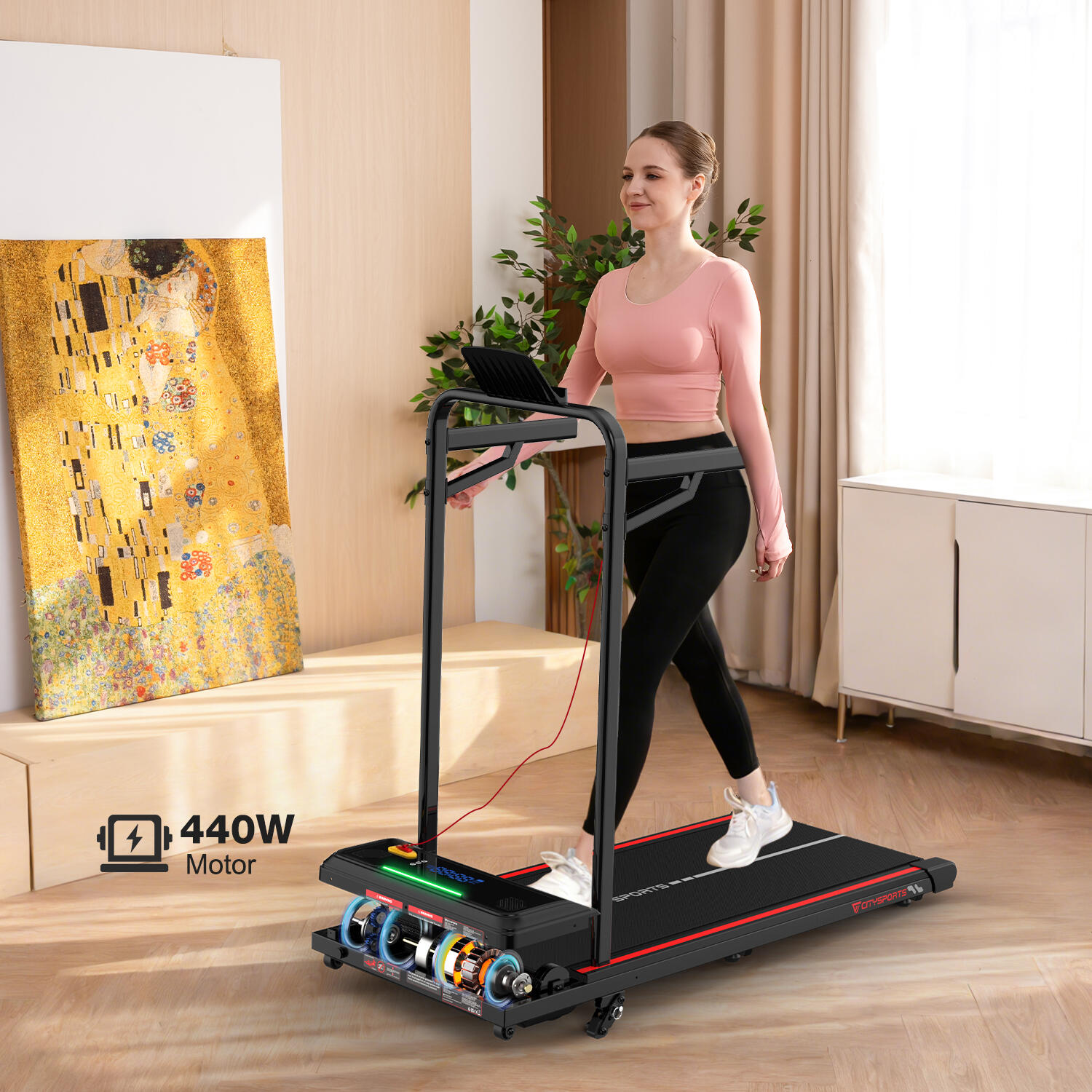 Cinta de correr - Inclinación ajustable - 440 W - 6,0 km/h 2/5