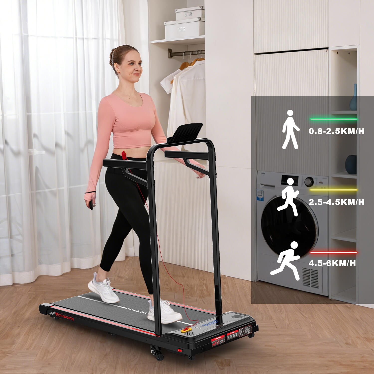 Cinta de correr - Inclinación ajustable - 440 W - 6,0 km/h 3/5