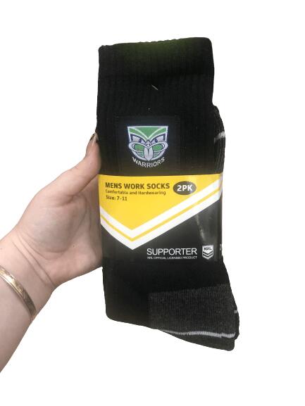 NRL Work Socks - NEW LOGO - New Zealand Warriors - Two Pack