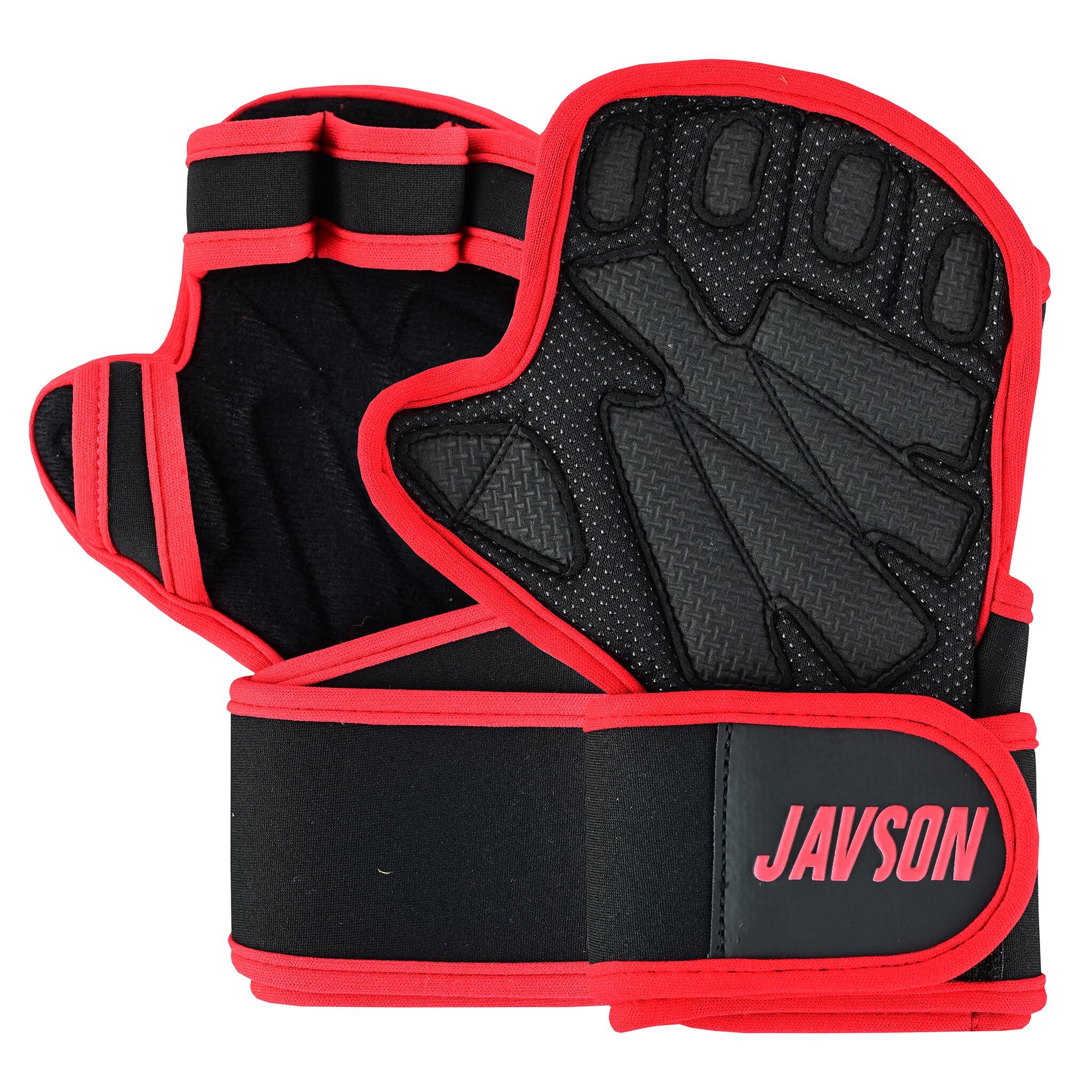 Javson Weightlifting Gym Pads Wrist Strap Support Heavy Weight Lifting