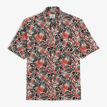 Chemise manches courtes Clovis imprimé floral orange