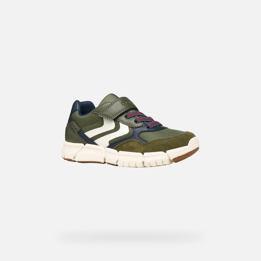 Baskets Garçon FLEXYPER BOY Vert Militaire/Bleu Marine 4/7