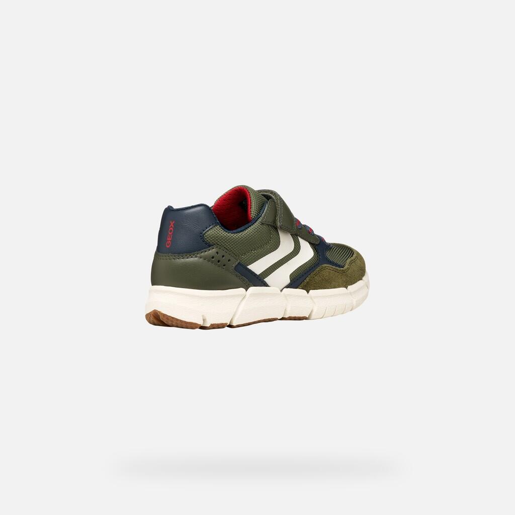 Baskets Garçon FLEXYPER BOY Vert Militaire/Bleu Marine 6/7