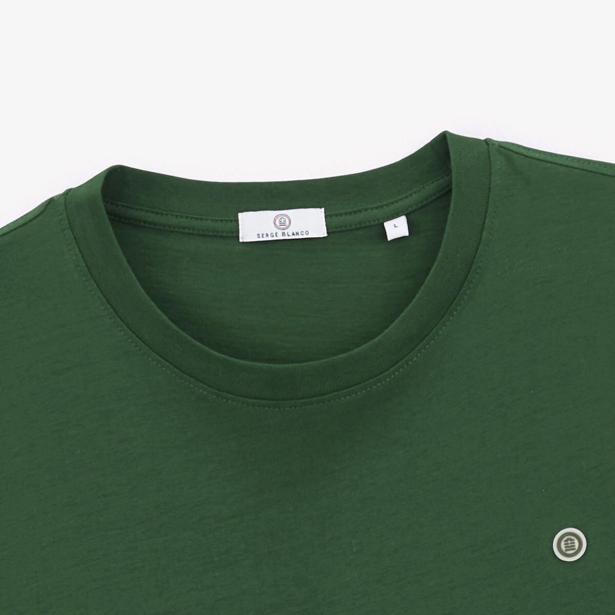 T-shirt girocollo Théo in cotone verde militare 4/6