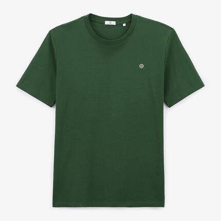 T-shirt col rond Théo en coton vert militaire