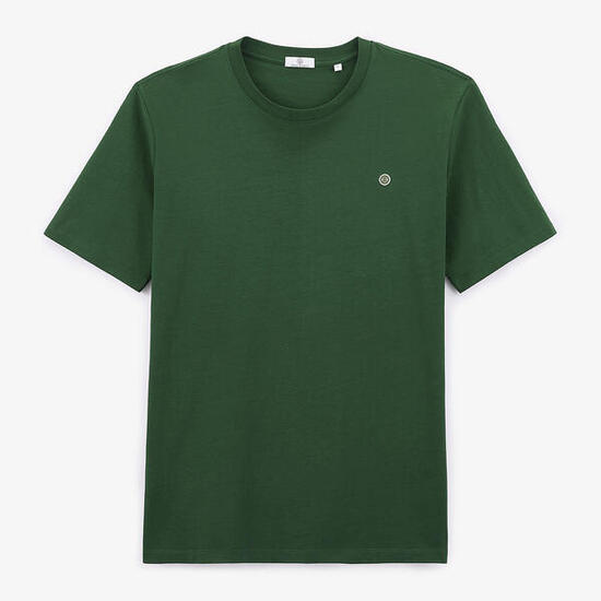 T-shirt girocollo Théo in cotone verde militare