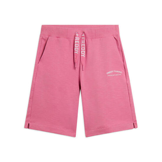 Pantaloni Corti con Spacchi Laterali in Tessuto Fiammato