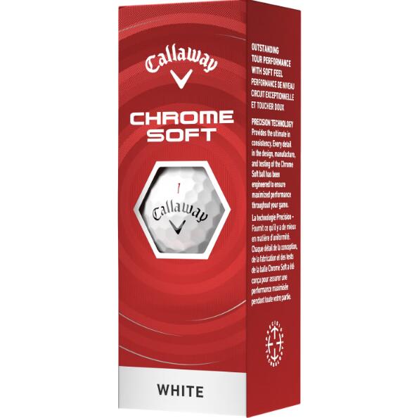 Callaway New Chrome Soft, Bolas de Golf 3/4
