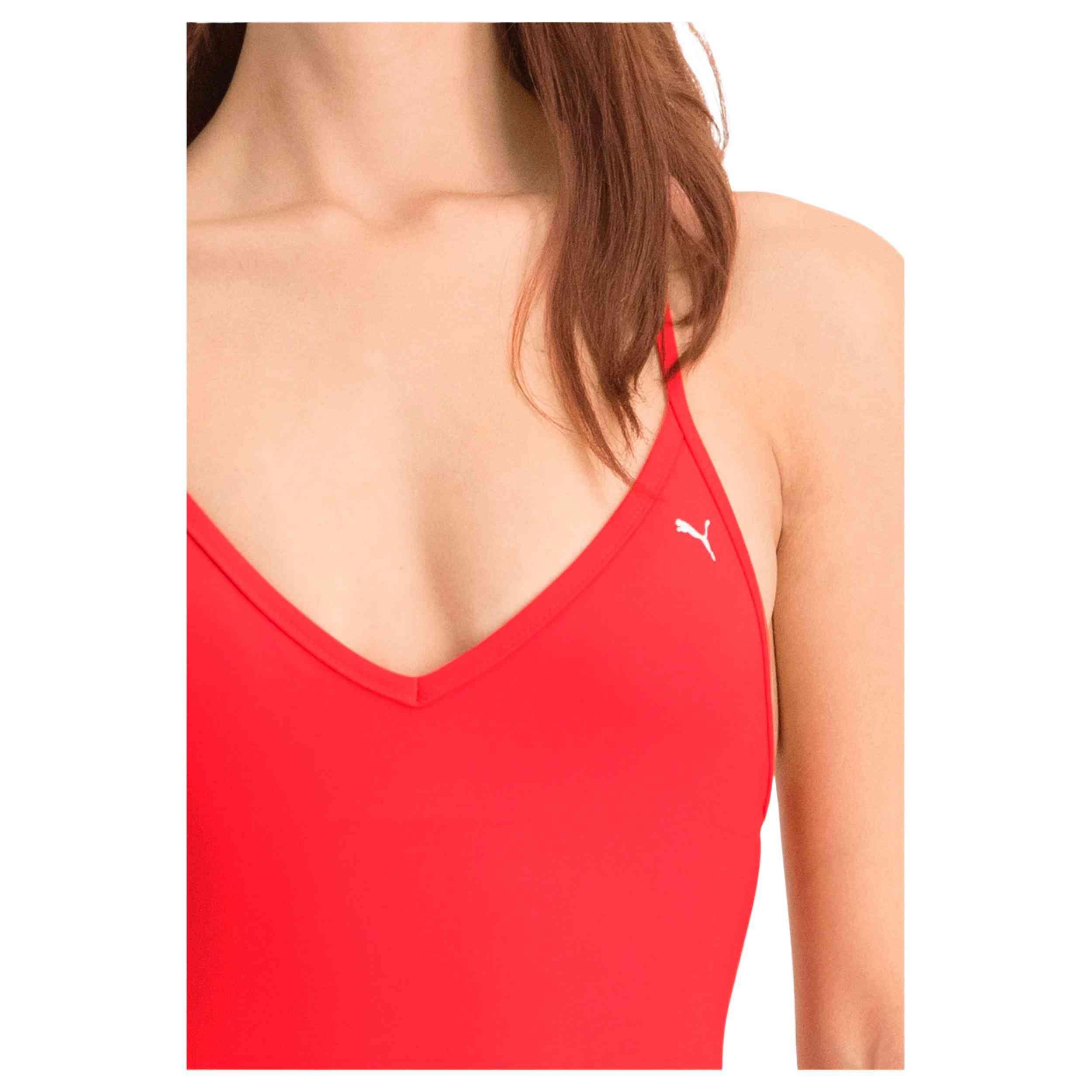 Maillot de bain Puma V-Neck Cross-back, Rouge, Femmes 4/5