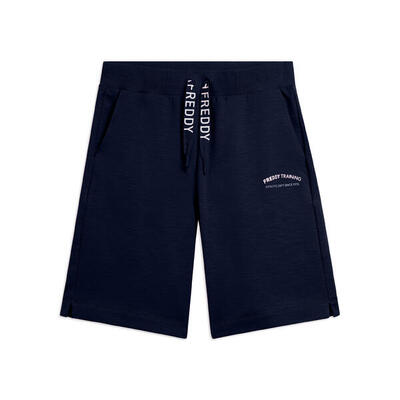 Pantaloni Corti con Spacchi Laterali in Tessuto Fiammato