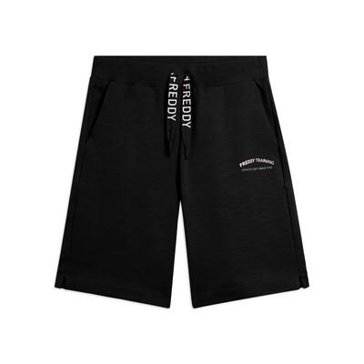 Pantaloni Corti con Spacchi Laterali in Tessuto Fiammato