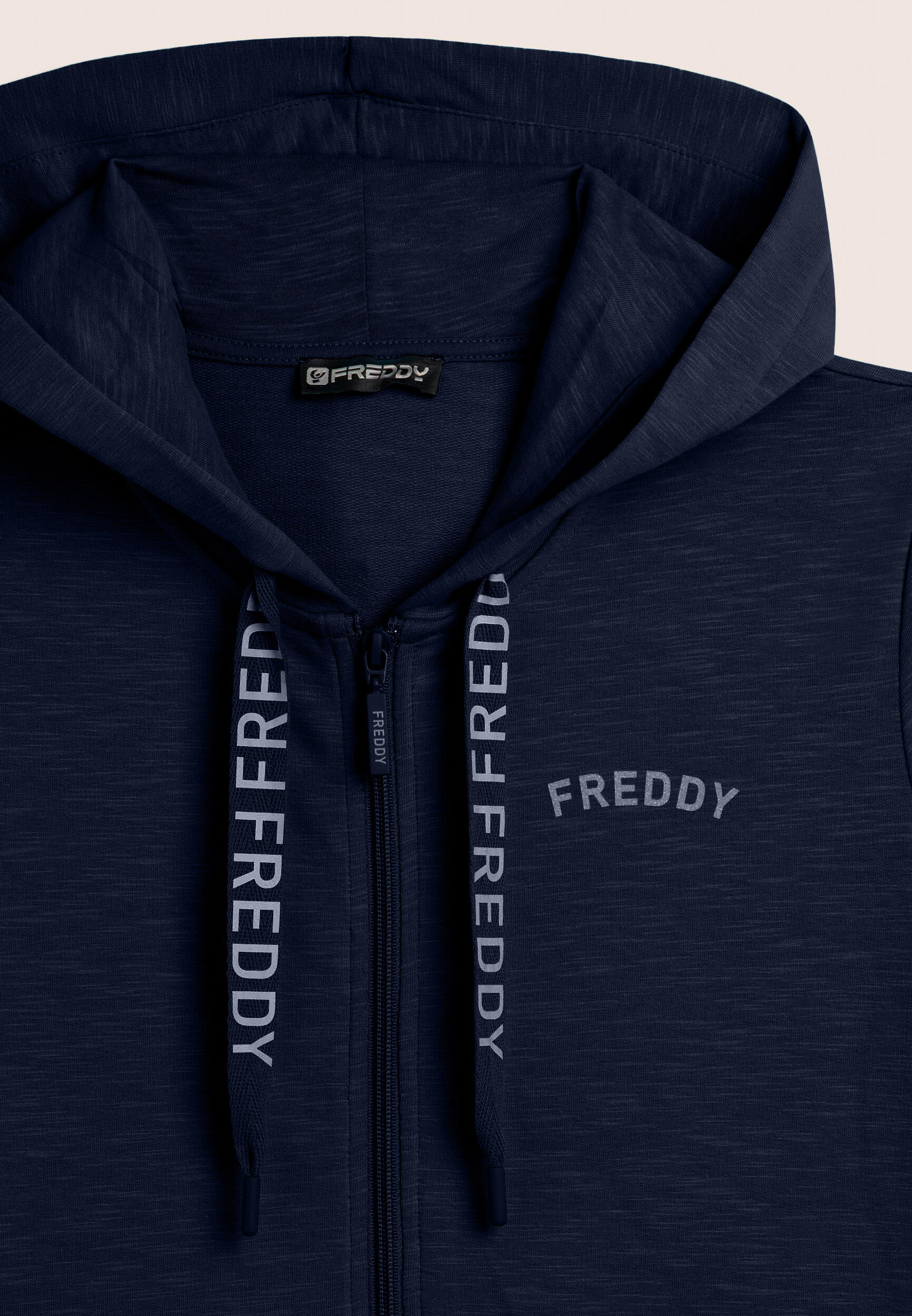 Sweat-shirt avec fermeture zippée et capuche en tissu flammé FREDDY avec fermetu 3/3