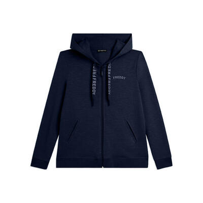 Felpa Cappuccio e Zip in Tessuto Fiammato e Coulisse FREDDY