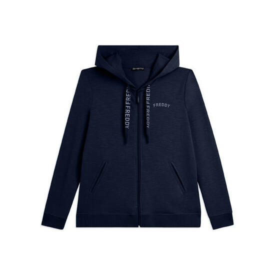 Sweat-shirt avec fermeture zippée et capuche en tissu flammé FREDDY avec fermetu