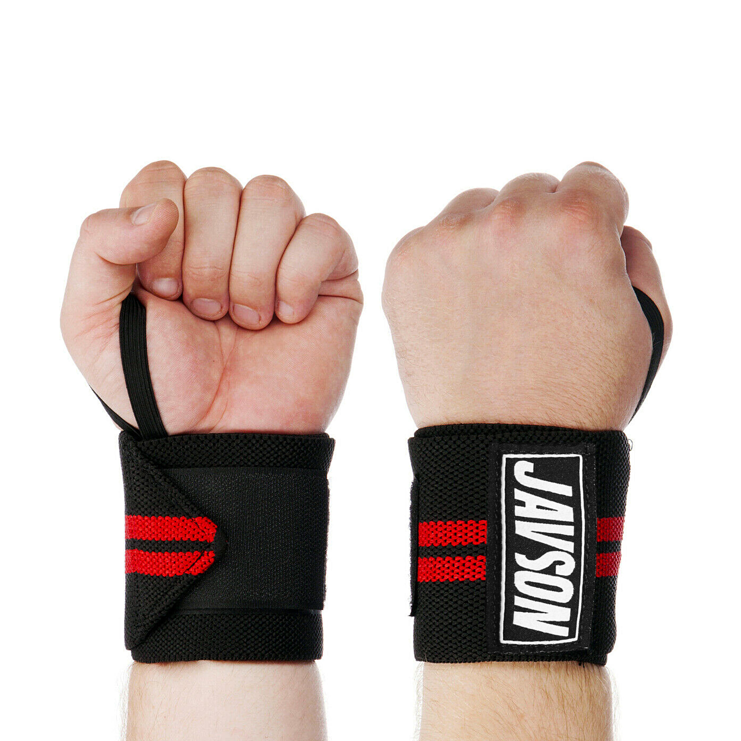 Javson Wrist Wraps for Weightlifting 18-Inch, with Thumb Loop