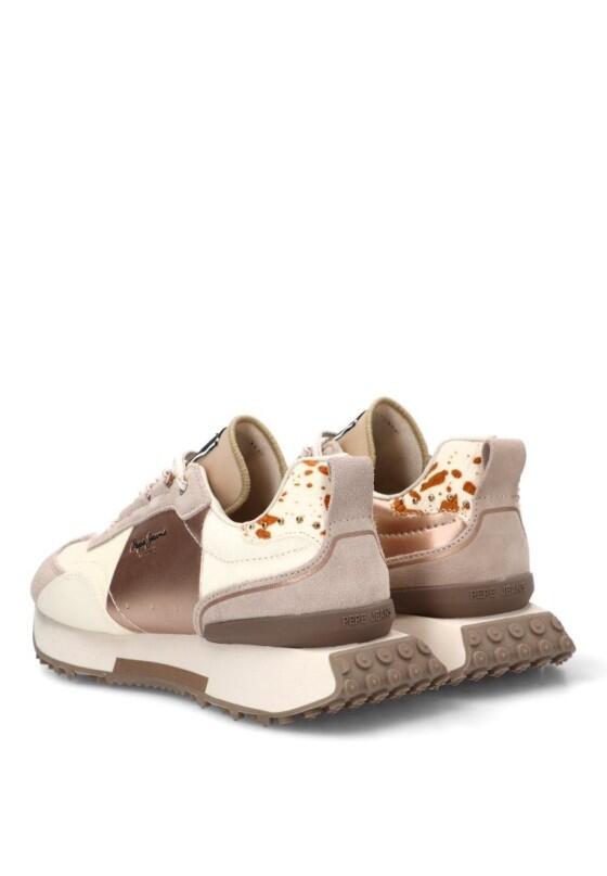 Deportivas Casual Mujer Suela Plana - Modelo Pls600037 Beige 4/6