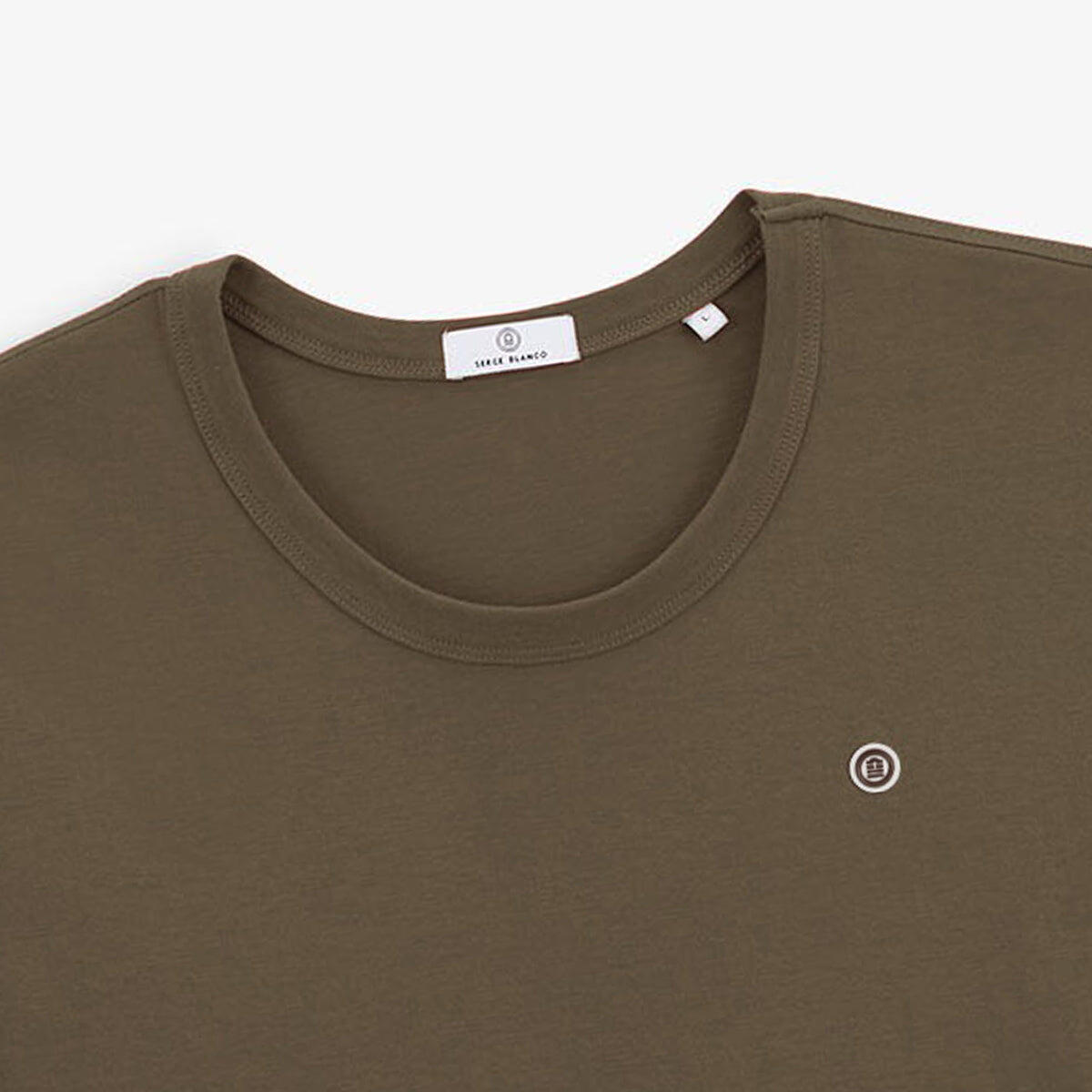T-shirt con collo rotondo Théo in cotone marrone argilla 4/6